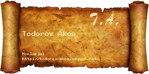 Todorov Ákos névjegykártya